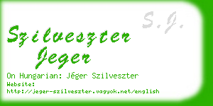 szilveszter jeger business card